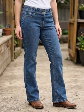 Denver Hayes Curvy Bootcut Stretch Denim Jeans Slim Flare Downtown Chic